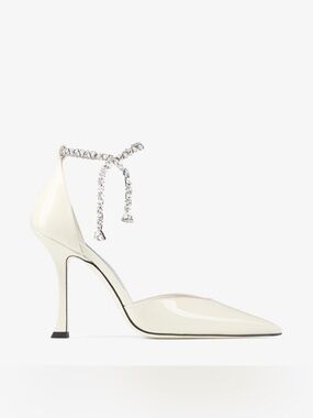 Jimmy Choo Stevie 100 Latte Patent Leather Pumps Size EU36.5